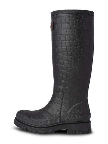 Woden Gummistøvle Le Croco - Black 